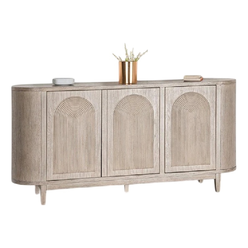 Benjara Zoko Sideboard Buffet Console- Arched Design Doors- 77