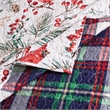 Benjara Coro 2pc Twin Size Quilt Set- Red White Christmas Cardinal Polyester