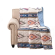 Benjara Yeno Throw Blanket- 50x60- Polyester- Multicolor Southwestern Design