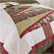 Benjara Kini 2pc Twin Quilt Set- Patchwork Christmas Theme- Cotton- Microfiber