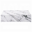 Benjara Ritzy Coffee Table- Modern Plinth- White Gray Faux Stone- 48 Inch