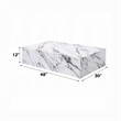 Benjara Ritzy Coffee Table- Modern Plinth- White Gray Faux Stone- 48 Inch