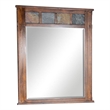 Benjara Odel Vanity Dresser Mirror- Natural Slate Inlay- Dark Brown 46 Inch
