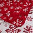 Benjara Flok 2 Piece Twin Quilt Set- Red and White Polyester- Snowflake Theme