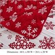 Benjara Flok 2 Piece Twin Quilt Set- Red and White Polyester- Snowflake Theme