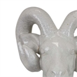Benjara Accent Tabletop Decor- Strong Ram Head Design- White Ceramic 14 Inch