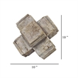 Benjara Tabletop Decor- Farmhouse Rustic Accent- Crossed White Ceramic 10 Inch
