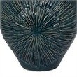 Benjara Accent Flower Vase w Lid- Rich Textured Deep Blue Ceramic- 13 Inch