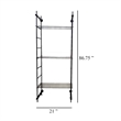 Benjara Plant Display Stand- 87 Inch- 3 Shelves Black Metal Ladder Design