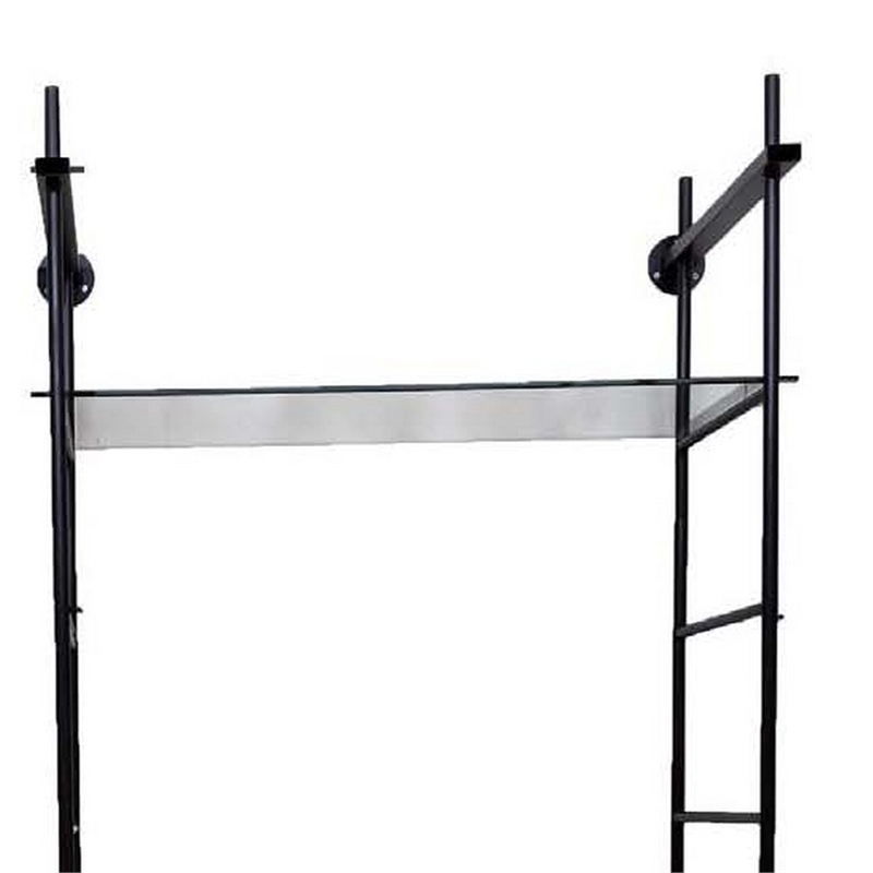 Benjara Plant Display Stand- 87 Inch- 3 Shelves Black Metal Ladder Design