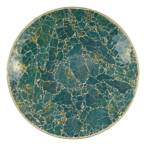 Benjara Qwin Decorative Wall Platter- 24&quot Glass Mosaic Pattern in Green