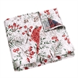 Benjara Coro Throw Blanket- 50x60 White- Red Christmas Cardinal- Polyester