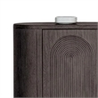 Benjara Zoko Sideboard Buffet Console- Arched Design Doors- Gray Wood 77 Inch