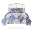 Benjara Binu 2pc Twin Size Quilt Set- Winter Log Cabin Blue White- Reversible