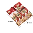 Benjara Redu Throw Blanket- 50x60- Holiday Theme Red Gingerbread Microfiber