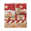 Benjara Redu Throw Blanket- 50x60- Holiday Theme Red Gingerbread Microfiber