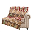Benjara Redu Throw Blanket- 50x60- Holiday Theme Red Gingerbread Microfiber