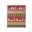 Benjara Redu Throw Blanket- 50x60- Holiday Theme Red Gingerbread Microfiber