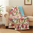 Benjara Lewi Throw Blanket- 50x60- Floral Pattern Bright Multicolored Cotton