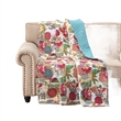 Benjara Lewi Throw Blanket- 50x60- Floral Pattern Bright Multicolored Cotton