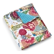 Benjara Lewi Throw Blanket- 50x60- Floral Pattern Bright Multicolored Cotton