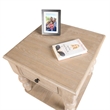 Benjara Cherie Square End Table- 1 Drawer- Shelf- Light White Wash- 24 Inch