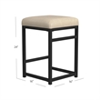 Benjara Toko Backless Counter Height Stool- Brown Polyester Industrial Black