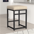 Benjara Toko Backless Counter Height Stool- Brown Polyester Industrial Black