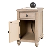 Benjara Cherie Side End Table- 1 Drawers 1 Door- Light White Wash- 24 Inch