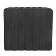 Benjara Ada Footstool Ottoman- Channel Tufted Black Faux Leather- 19 Inch