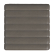 Benjara Ada Footstool Ottoman- Channel Tufted Gray Faux Leather- 19 Inch