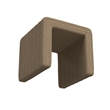 Benjara Ada Footstool Ottoman- Channel Tufted Taupe Brown Boucle- 19 Inch