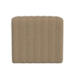 Benjara Ada Footstool Ottoman- Channel Tufted Taupe Brown Boucle- 19 Inch