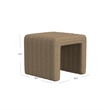 Benjara Ada Footstool Ottoman- Channel Tufted Taupe Brown Boucle- 19 Inch