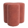 Benjara Ace Accent Ottoman with Fun Clover Shape- Pink Chenille- 18 Inch