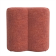 Benjara Ace Accent Ottoman with Fun Clover Shape- Pink Chenille- 18 Inch