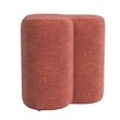 Benjara Ace Accent Ottoman with Fun Clover Shape- Pink Chenille- 18 Inch