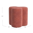 Benjara Ace Accent Ottoman with Fun Clover Shape- Pink Chenille- 18 Inch