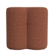 Benjara Ace Accent Ottoman with Clover Shape in Rust Orange Chenille- 18 Inch