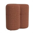 Benjara Ace Accent Ottoman with Clover Shape in Rust Orange Chenille- 18 Inch