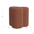 Benjara Ace Accent Ottoman with Clover Shape in Rust Orange Chenille- 18 Inch