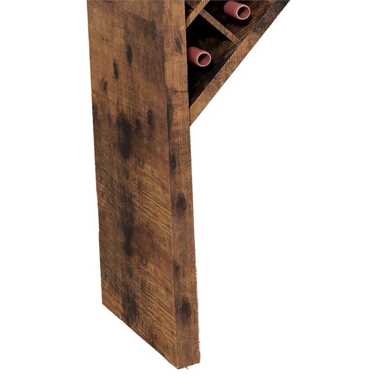 Benjara Bar Height Table- Glass Racks w Bottle Holders- 73