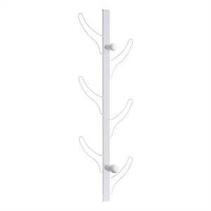Benjara 34&quot Zubo Coat and Hat Rack w 6 Hooks - Wall Mount- White Metal