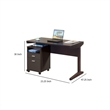 Benjara Desk w File Cabinet- 2 Storage Drawers- 47