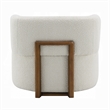 Benjara Remus Accent Oversize Chair- Beige Boucle- Round Curved Backrest