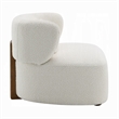 Benjara Remus Accent Oversize Chair- Beige Boucle- Round Curved Backrest