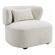 Benjara Remus Accent Oversize Chair- Beige Boucle- Round Curved Backrest