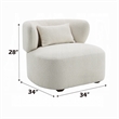 Benjara Remus Accent Oversize Chair- Beige Boucle- Round Curved Backrest
