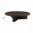 Benjara Round Coffee Table- 60 Inch- Espresso Brown Wood- Tri Fluted Legs
