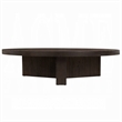 Benjara Round Coffee Table- 60 Inch- Espresso Brown Wood- Tri Fluted Legs